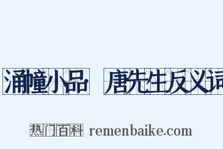 涌幢小品·唐先生反义词是什么意思的图片